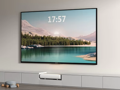 Smart TV With Scenic Landscape Display On Living Room Wall 3d model Smart TV With Scenic Landscape Display On Living Room Wall 3d model