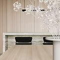 Modern Apartment Interior With Marble Table Black Chair And Magazine