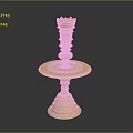 Golden Candlestick With Decorative Top And Circular Tray Base Design