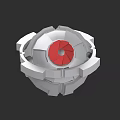 3D Model of Reptile Turtle Featuring Geometric White Shell and Red Center