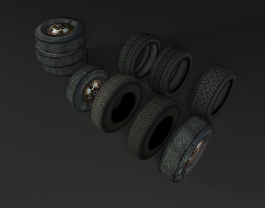 Modern tires Old tires 3d model