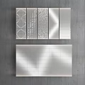 Silver Metal Decorative Panels With Various Textures For Interior Wall Design 3d model