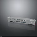 White Modern Train Carriage Model With Multiple Windows And Reflective Surface