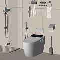 Smart toilet 3d model