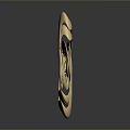 Golden Spiral Abstract Sculpture With Twisted Design And Modern Art Style
