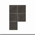 Gray Stone Wall Component With Interlocking Square Tiles And Black Rectangular Gap 3d model