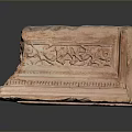 Intricately Carved Red Sandstone Pedestal With Decorative Patterns And Ancient Design
