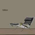 Poliform Modern Leisure Chair With Grey Fabric Cushion And Metal Frame In Minimalist Interior