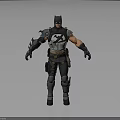 Man Wearing Batman Costume With Armored Suit Bat Symbol And Tactical Gear