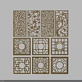 Carved Lattice Windows Featuring Various Intricate Patterns and Different Decorative Designs