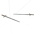 Traditional Medieval Swords Featuring Metallic Blades And Decorative Cross Guards