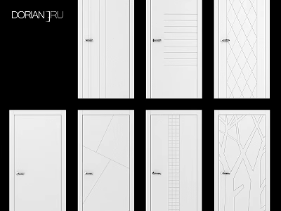 DORANT FJU White Door Collection With Various Modern Patterns And Designs 3d model