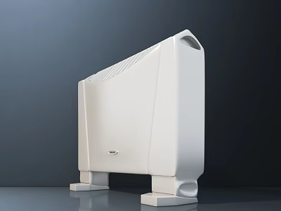 White Portable Electric Heater With Modern Design And Stable Base 3d model