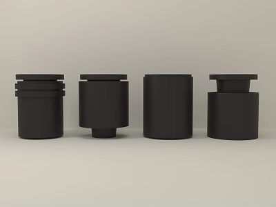 Modern Black Side Tables With Various Designs For Living Room Decor 3d model
