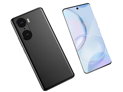 Sleek Black Smartphone With Dual Camera Module And Front Display Bubble Pattern 3d model