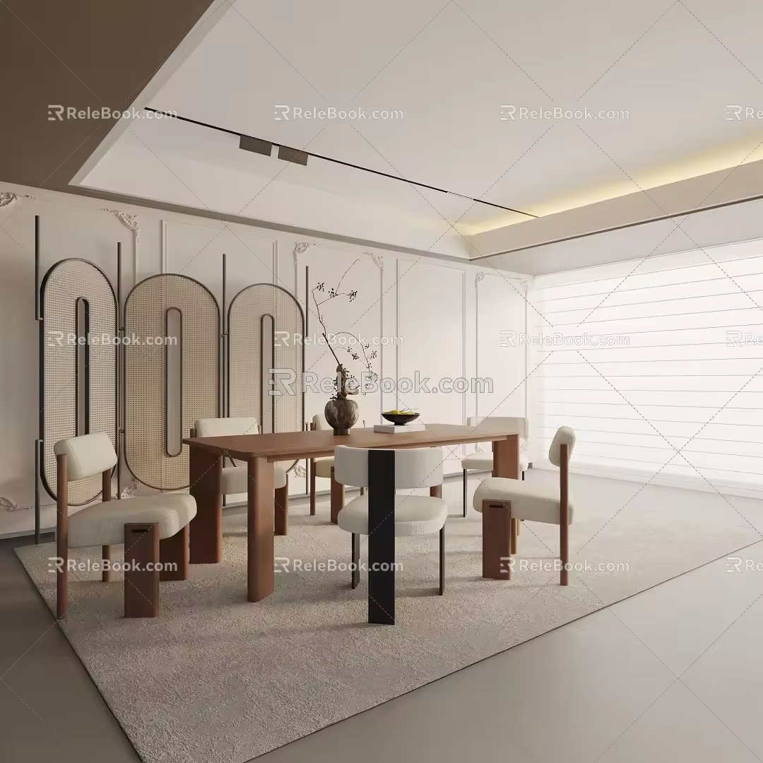 Modern table combination 3d model