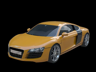 Yellow Audi Sports Car Featuring Sleek Design Black Wheels And Windows 3d model