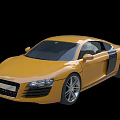 Yellow Audi Sports Car Featuring Sleek Design Black Wheels And Windows