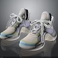 Stylish Pastel Colored Sneakers With Thick Sole And Colorful Panels For Casual Modern Fashion