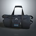 Black SPORTECH Sports Duffel Bag With Handle And Adjustable Shoulder Strap