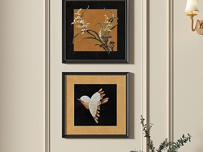 French retro simple decorative painting 3d model