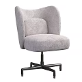 Plush Gray Accent Chair With Comfortable Backrest And Black Wheeled Metal Frame