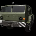 Military Green Heavy Duty Truck With Multiple Large Wheels And Number 08 On Side