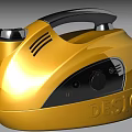 Shiny Golden Design Appliance With Black Handle Control Buttons And Vents