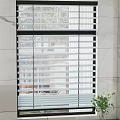 Modern Window Blinds For Interior With Marble Wall And Natural Light 3d model