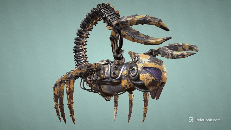 Mechanical Scorpion Sci Fi Design With Metallic Structure And Claw Details 3d model 