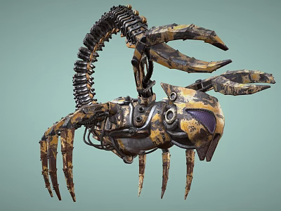 Mechanical Scorpion Sci Fi Design With Metallic Structure And Claw Details 3d model