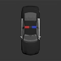 Black And White Police Car With Red Blue Lights And Law Enforcement Design
