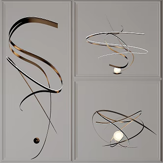 Modern art chandelier 3d model