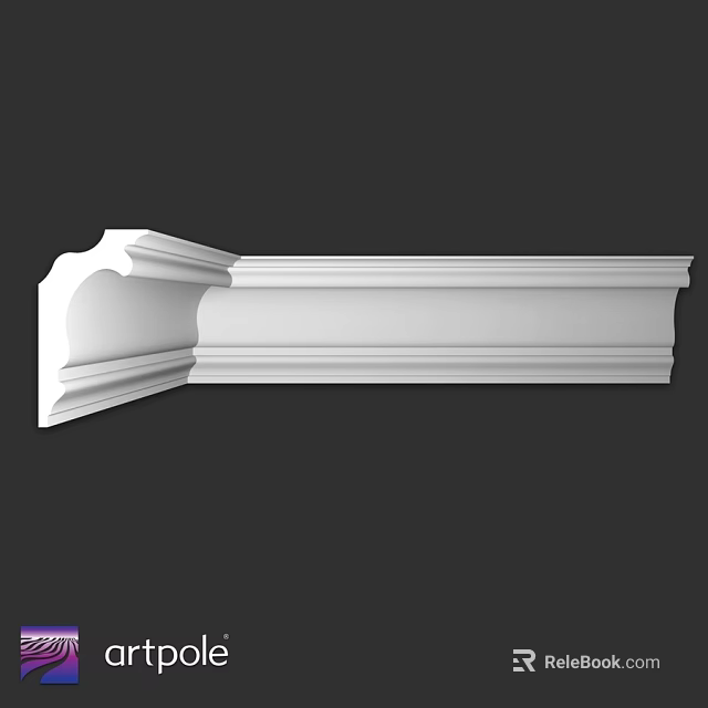 White Decorative Architectural Molding With Ornate Design For Interior Decoration 3d model 