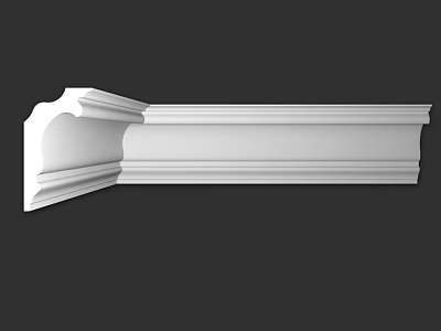 White Decorative Architectural Molding With Ornate Design For Interior Decoration 3d model