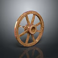 Vintage Wooden Wheel As Decorative Household Item For Home Decoration