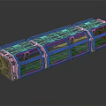 Transparent Multi Compartment Showcase With Metal Frame And Glass Covers In Elongated Design