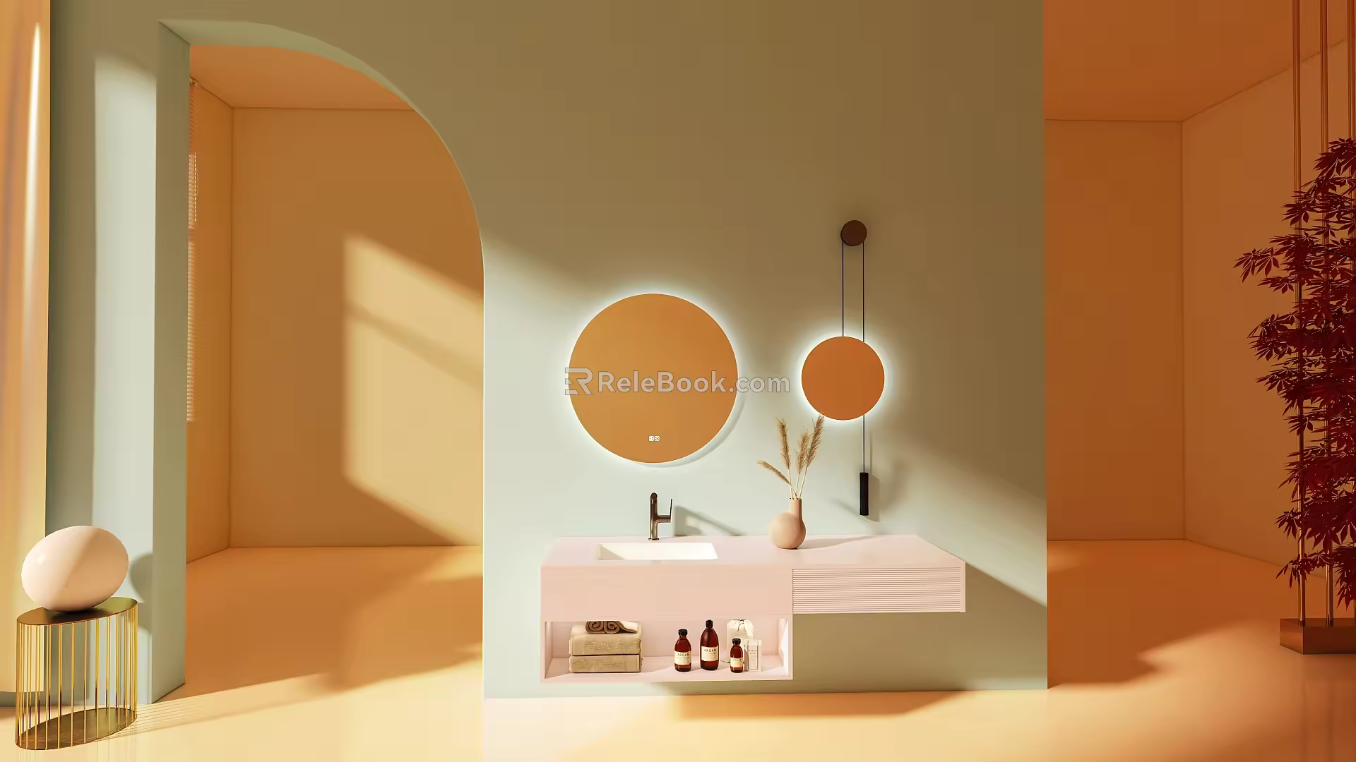 Modern sink minimalist background 3d model