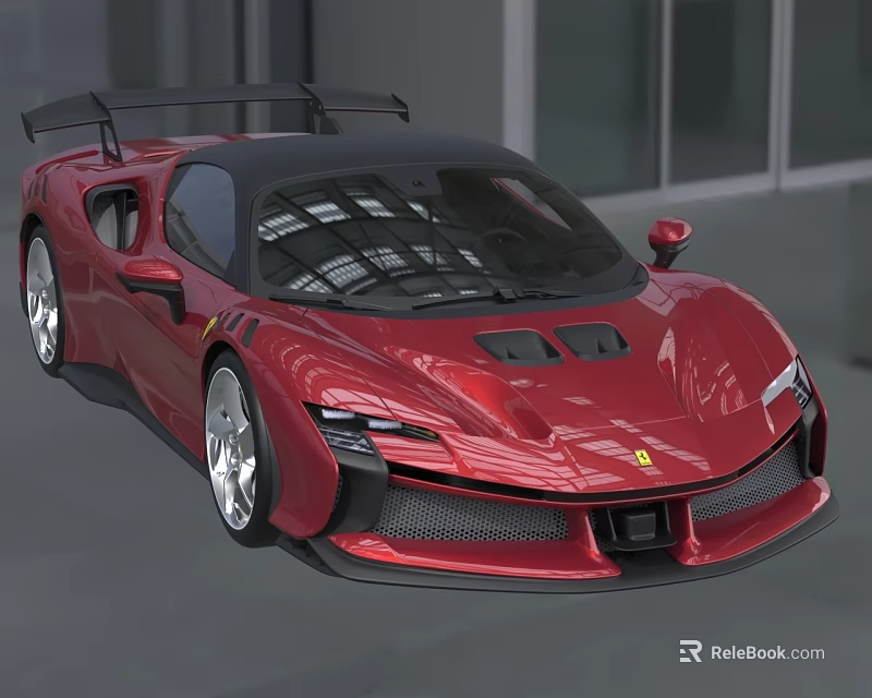 Red Sports Car With Sleek Aerodynamic Design In Urban Setting 3d model 