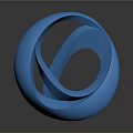 Modern Blue Spiral Sculpture With Smooth Glossy Surface And Flowing Design On Gradient Background