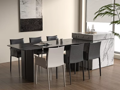 Modern Nakajima Table Dining Table and Chair Combination Sideboard Indoor Nakajima Table 3d model