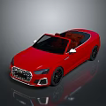 Red Audi Convertible Sports Car With Open Top Black Wheels And Sleek Design