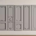 Light Gray Wall Panels With Various Decorative Patterns And Ornate Designs 3d model