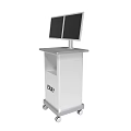 ERAY Medical Cart With Dual Monitors And White Cabinet On Wheels For Medical Use