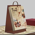 Traditional 2023 Desktop Calendar With Human World Four Seasons And Cultural Illustrations Design