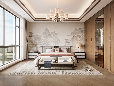 New Chinese bedroom model