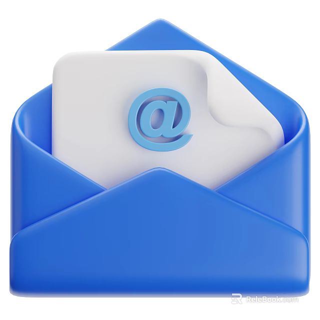 Smart Machine For Email Communication With Blue Envelope And At Symbol 3d model 