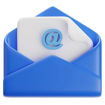 Smart Machine For Email Communication With Blue Envelope And At Symbol 3d model
