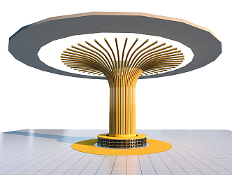 Modern Column Umbrella-shaped Column 3d model