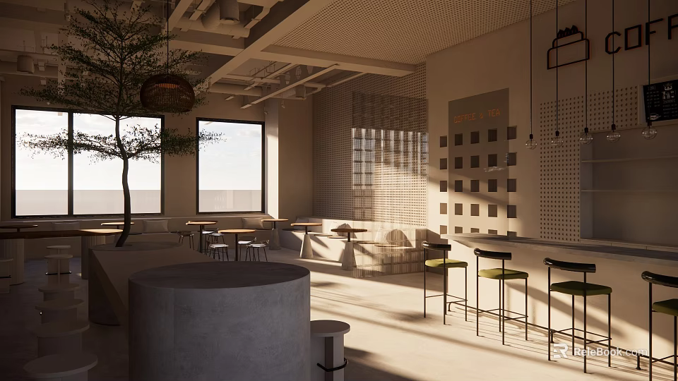 Modern Open Concept Clothing Store Interior With Bright Space And Stylish Display Areas 3d model 